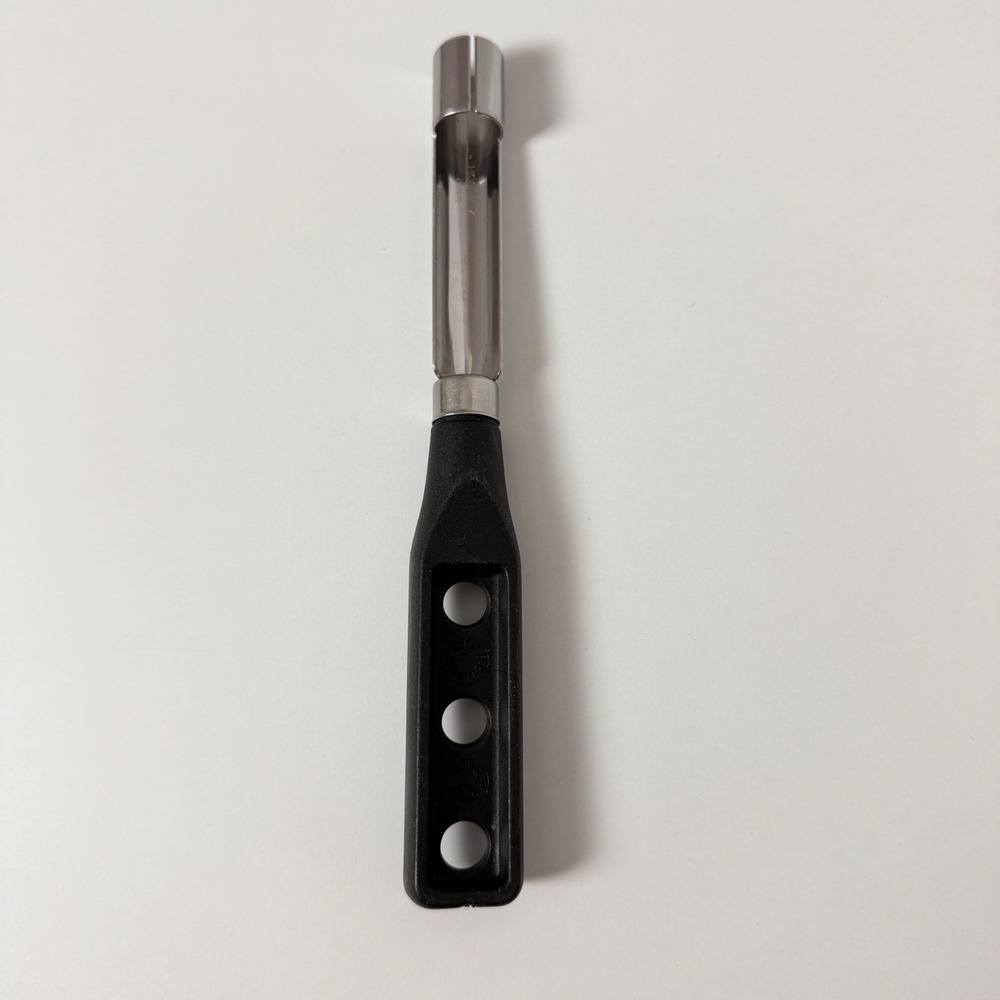 Hoffritz Apple Corer Black Silver‎ Stainless Steel Fruit Prep Kitchen Tool